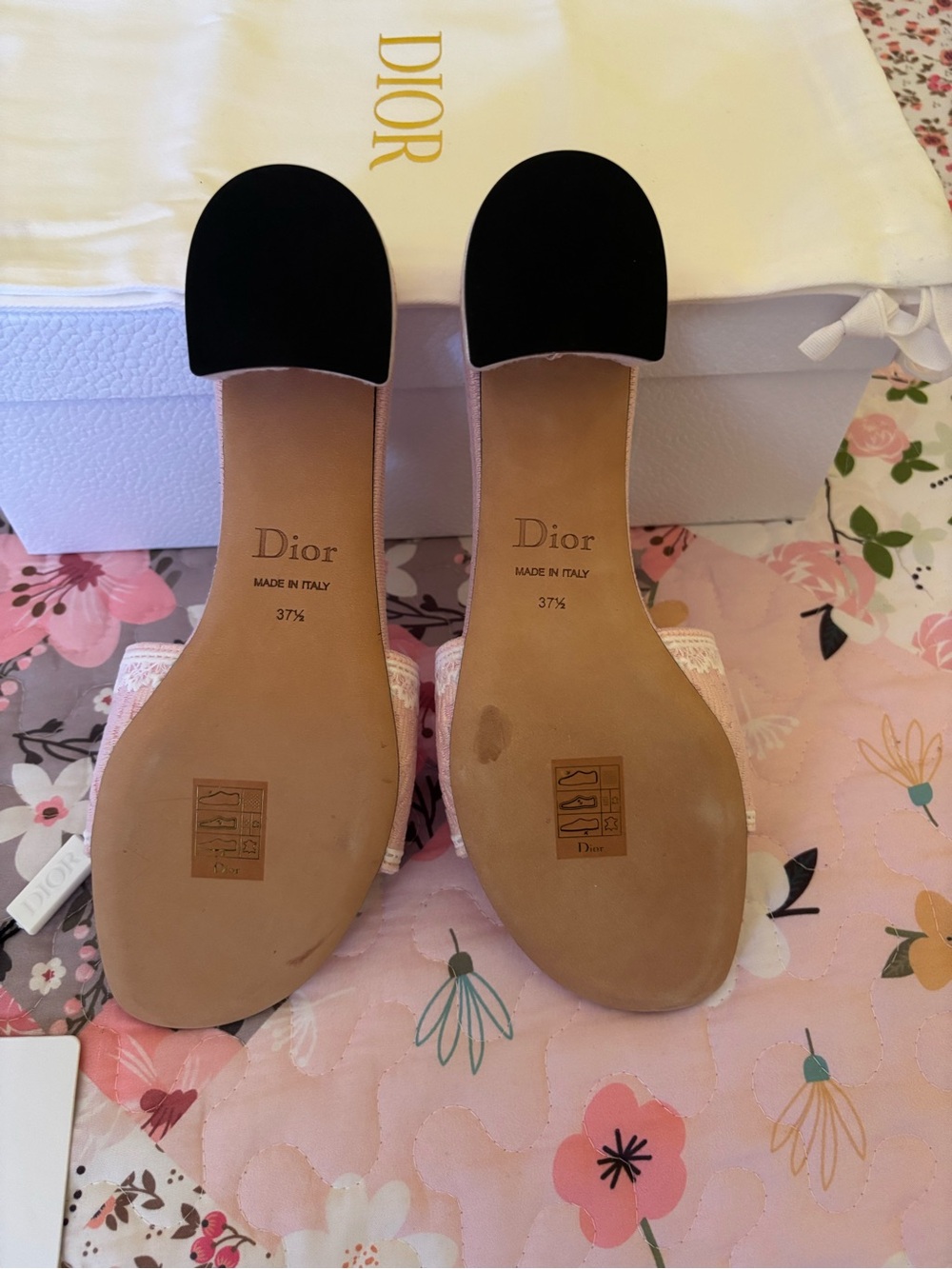 Dior Blush Pink Embroidered Slide Mules - Picture 6 of 7